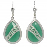 7195 Trinity Knot Earrings with Green Onyx