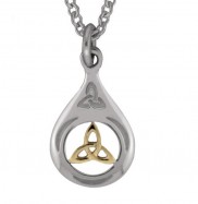 Gold Plate and Sterling Silver Trinity Knot Pendant   2104
