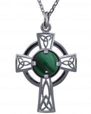 Sterling Silver and Malachite Cross - 6020