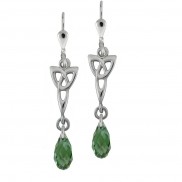Trinity Knot Briolette Crystal earrings in Sterling Silver