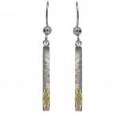 Sterling Silver Celtic Weave Long Earrings - 7042