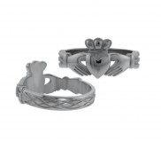 Maids Claddagh Ring with Celtic Weave Band- 8129