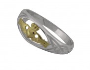 Sterling Silver and 14ct Gold Claddagh Ring - 8153