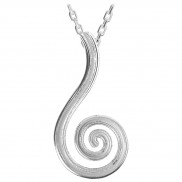 Silver Etched Spiral Pendant - 2504