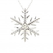 White Topaz Sterling Silver Snowflake Necklace
