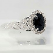 JMH Jewellery Silver Black Spinel Gemstone Ring