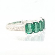 JMH Jewellery Silver Eternity Ring with Green CZ stones