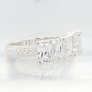 JMH Jewellery Silver Eternity Ring with Clear CZ Stones