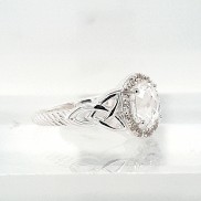 JMH Jewellery Silver White Topaz Gemstone Ring