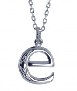Sterling Silver Teeny Celtic Initial Pendant A-Z