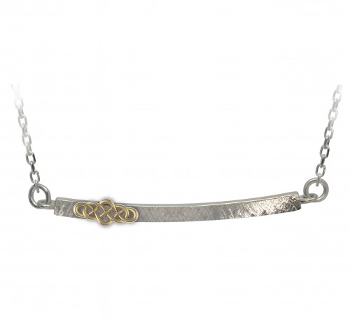 Sterling Silver Celtic Weave Necklet with Gold Plate Accent