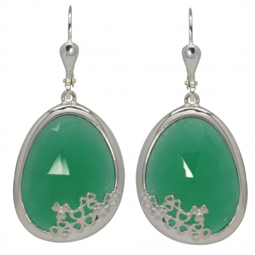 7196 Shamrock Green Onyx Earrings