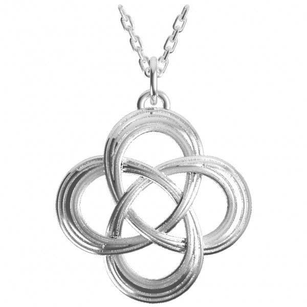 Trinity Knot Engraved Grey Stone Celtic Love Knot Symbol pendant Necklace  Irish Celtic symbols pendants Necklaces