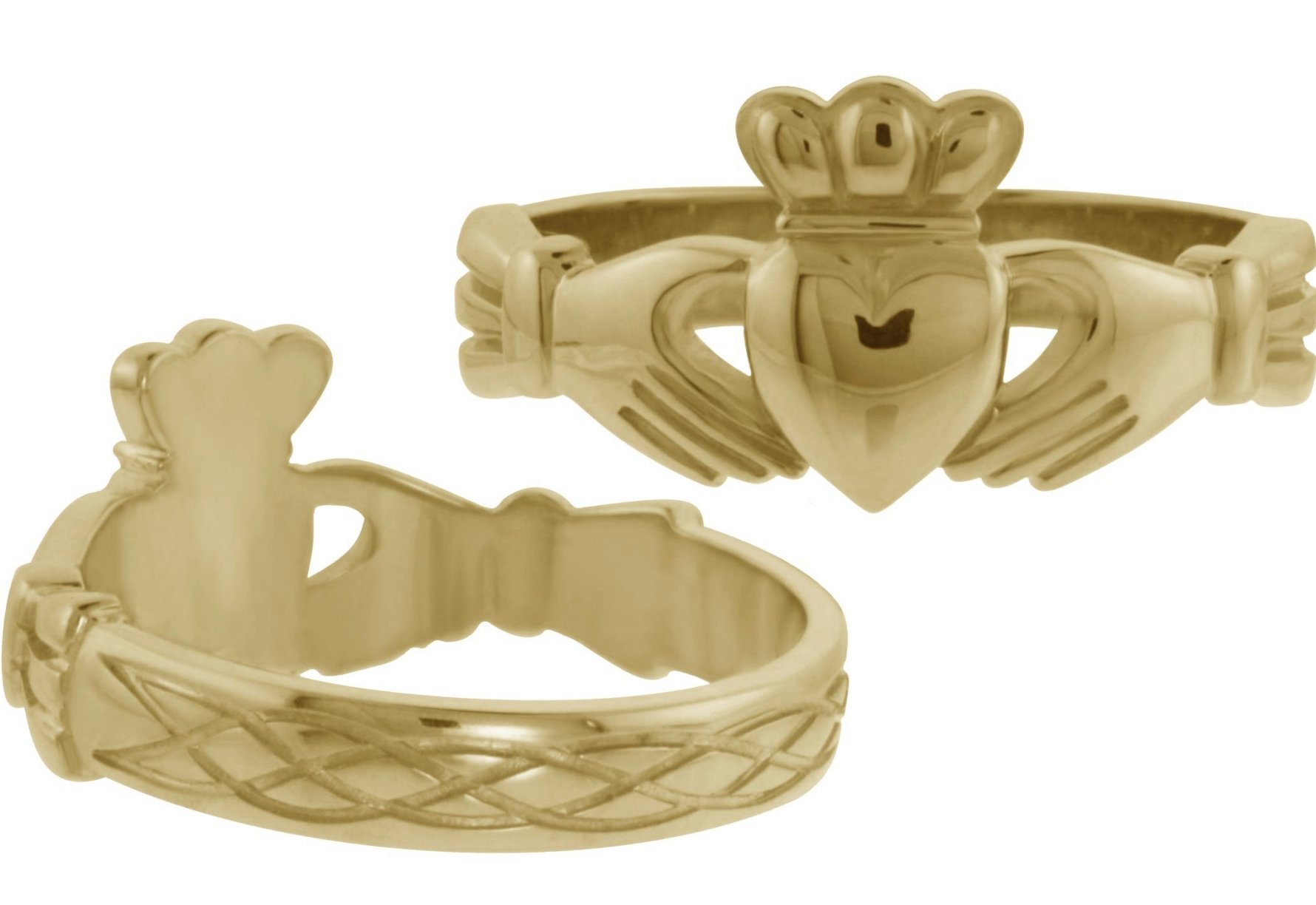 Claddagh Rings with Celtic Weave